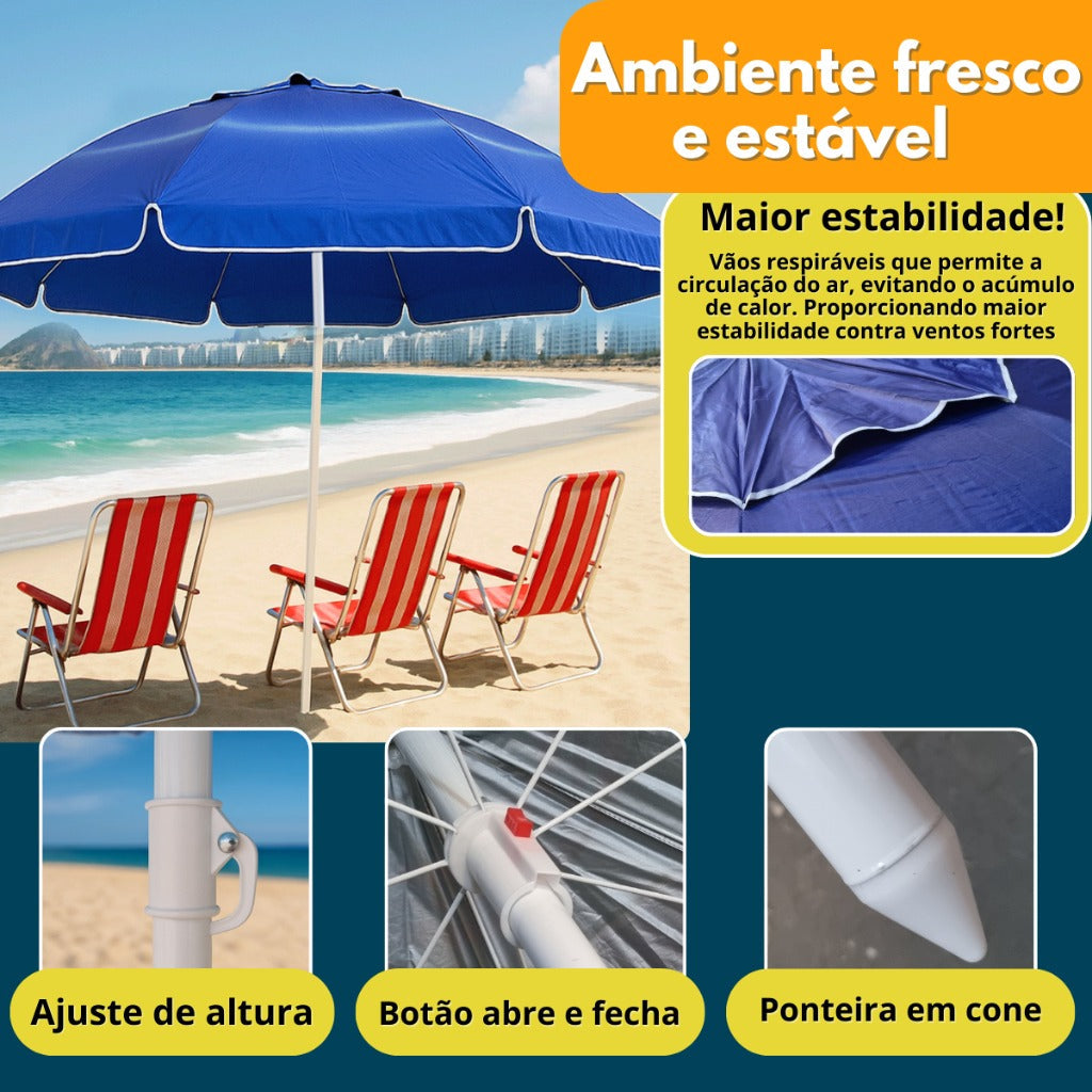 Guarda Sol Gigante p/ Praia, Piscina, Pesca e Camping