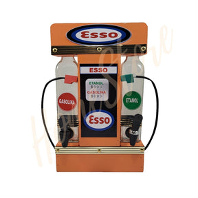 Pingometro Posto de Combustível Colorido para Cachaça em Madeira com 1 Copo para Área de Churrasco