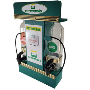 Pingometro Posto de Combustível Colorido para Cachaça em Madeira com 1 Copo para Área de Churrasco